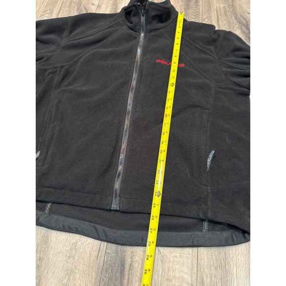 Polaris Mens Black Fleece Jacket L 100% Polyester With Zippered Pockets & Logo E - Picture 9 of 13